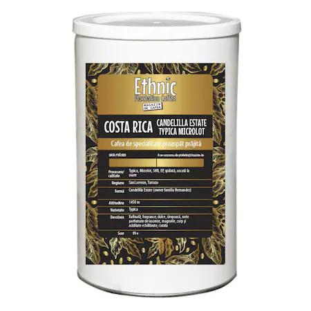 2 Cafea de specialitate Costa Rica Candelilla Estate Typica Microlot Arabica, prajita si macinata, Ethnic Plantation Coffee, 400g